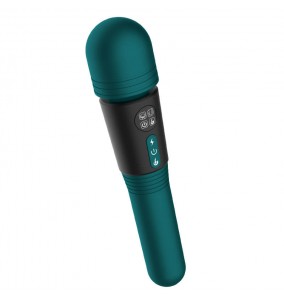 Harley - Dual-Headed AV LCD Screen Heating AV Vibrator Wand (Chargeable - Green)
